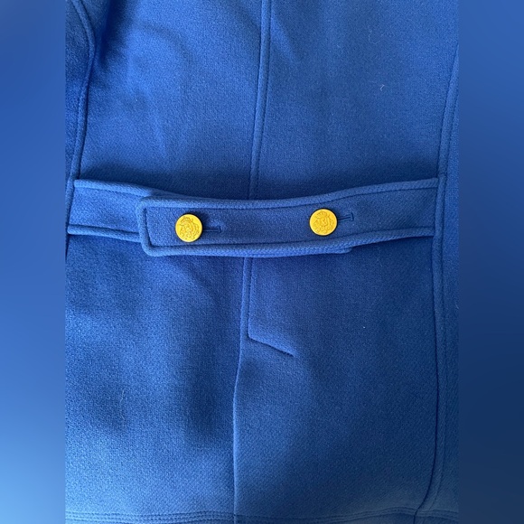 J. Crew Stadium Cloth by Nello Gori Royal Blue Wool Double Breasted Peacoat - Picture 8 of 9